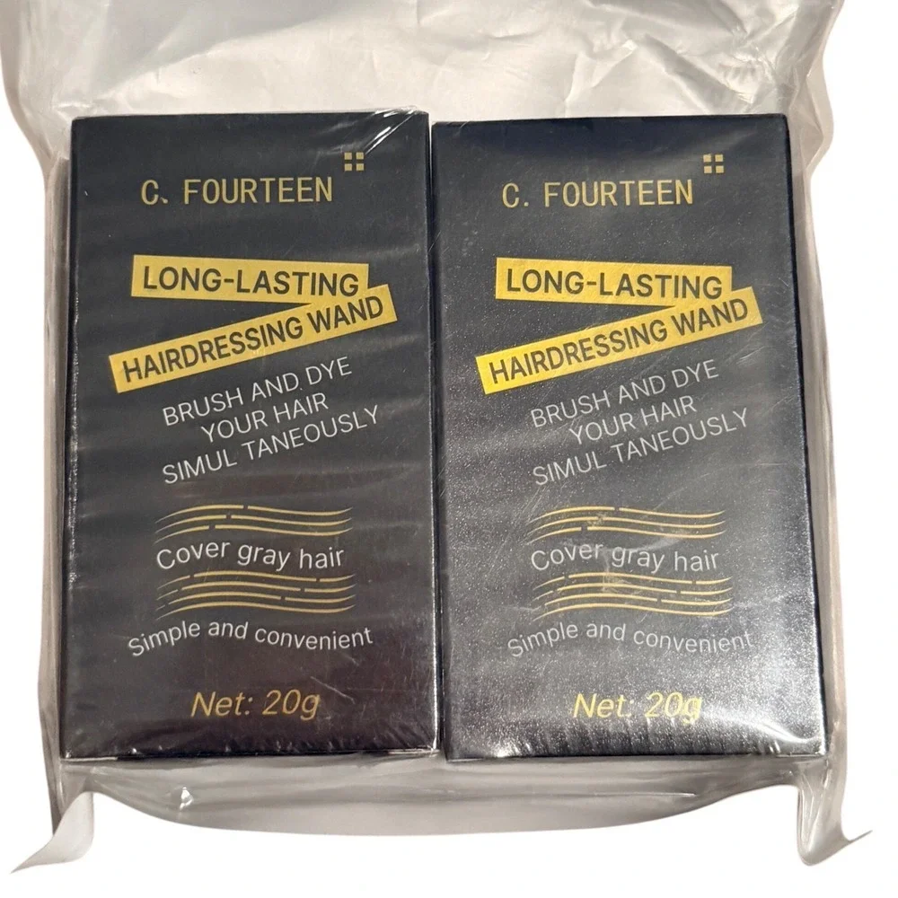 Set of 2 C. Fourteen Hairdressing Wand 02 Brownish Black Gray Hair Coverage 20g